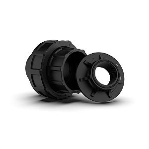 União 50 mm macho e fêmea com adaptador para 1" e rosca fêmea de 1 1/4"