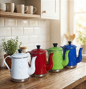 Mini Bule Esmaltado 400 ml - Várias Cores