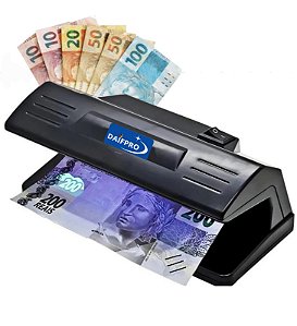 Aparelho Identificador Detector Testador De Cédulas Falsas Notas Documentos Dinheiro Passaporte Daifpro Luz Uv Negra Ultravioleta Bivolt 127/220v