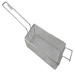 Cesto D Fritura  Em tela 24X11X10cm p Fritadeira Retangular