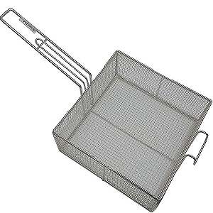 Cesto Peneira Fritura Fritadeira Quadrado em tela 25x25x10Cm