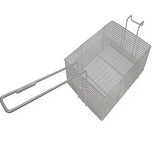 Peneira Cesto Fritura Fritadeira Retangular Arame 24x17x10cm