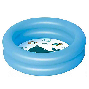 Piscina Banheira Inflável Baby Infantil Redonda 28L Azul