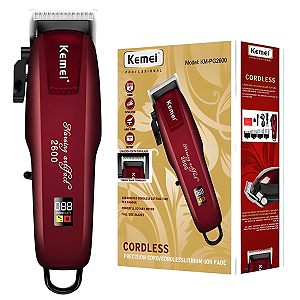 Cortador De Cabelo Kemei Km-pg2600 Bordô 100v/240v