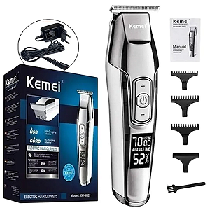 Cortadora De Pelo Kemei Km-5027 acabamento Prata 100v/240v