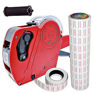 Máquina Etiquetar Vermelho+10rolos D Etiqueta+bobina D Tinta