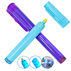 Caneta Identificadora De Dinheiro Falso - Luz Ultra Violeta cor azul