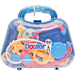 Mini Maleta Azul De Médico Infantil Diversão Das Crianças