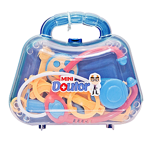Mini Maleta Azul De Médico Infantil Diversão Das Crianças