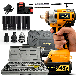 Parafusadeira Chave De Impacto Daifpro Conjunto Chave 40pc