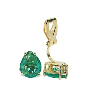Brinco de Pressão com Zircônia Verde Tiffany - Elegância Inspirada na Tiffany & Co -  Dourado