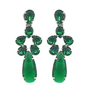 Brinco de Pressão Pretiosus  Nobreza - Sete Pedras, Uma Afirmação de Elegância - Verde Esmeralda