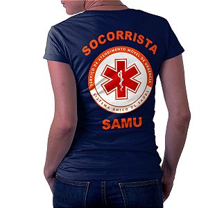 Camiseta Feminina Baby Look Socorrista SAMU - Uniforme