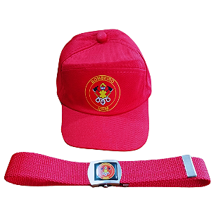 Kit Boné e Cinto Infantil Bombeiro Mirim