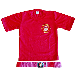 Kit Camiseta e Cinto Infantil Bombeiro Mirim