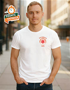 Camiseta Socorrista SAMU nas cores Preta e Branca