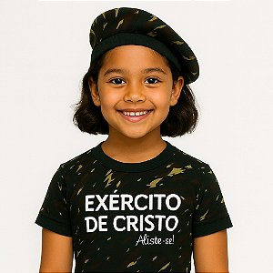 Baby Look Infantil Feminina Casual Camuflada Exercito De Cristo Luxo