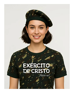 Tshirt Feminina Casual Camuflada Exercito De Cristo Luxo
