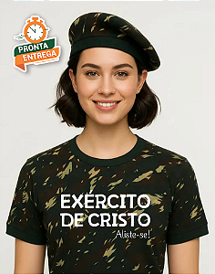Camiseta Baby Look Camuflada Exercito De Cristo Luxo