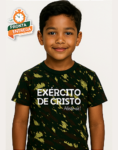 Camiseta Infantil Camuflada Exército de Cristo