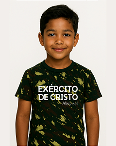 Camiseta Infantil Camuflada Exército de Cristo
