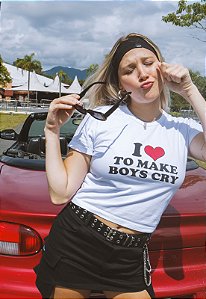 Camiseta Baby Tee Boys Cry Branca