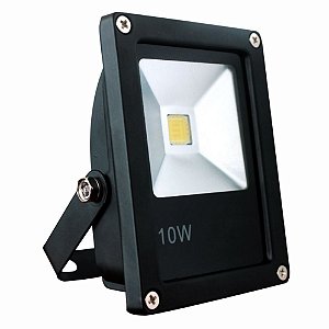 Refletor Holofote LED 10w Branco Quente 3000K Preto
