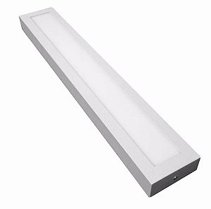 Luminária Plafon 10x60 18w LED Sobrepor Branco Frio 6000k Borda Branca
