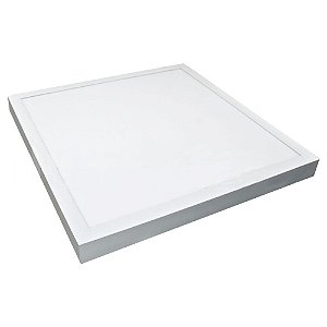 Luminária Plafon 40x40 42w LED Sobrepor Branco Quente 3000K