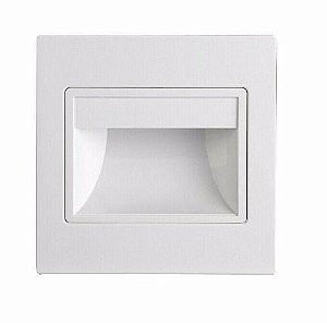 Balizador LED 3W De Embutir Quadrado Branco Quente 3000K