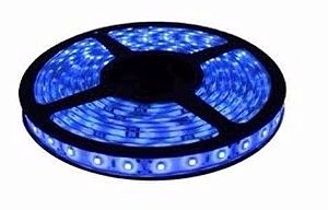 Fita Led 12v Rolo 5 Metros 5050 Siliconada Ip65 Azul
