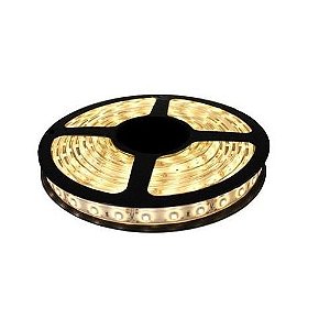 Fita Led 12v Rolo 5 Metros 5050 Siliconada Ip65 Branco Quente 3000K