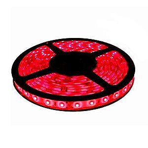 Fita Led 12v Rolo 5 Metros 5050 Siliconada Ip65 Vermelho