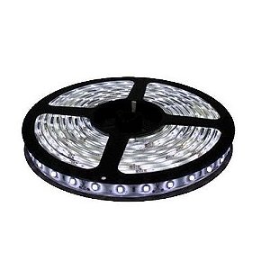 Fita Led Rolo 5 Metros 5050 Siliconada Ip65 Branco Frio 6000k C/ Fonte