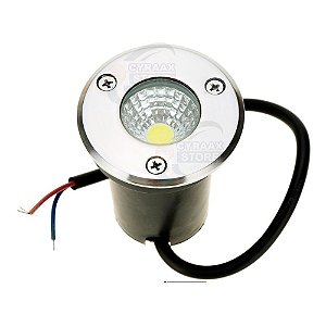 Balizador Led de Chão 3W mini Redondo Blindado Branco Quente 3000K