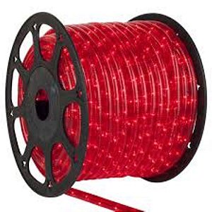 Mangueira Led Natal Decoração Rolo 100m Vermelho com 5 Rabichos