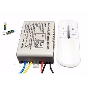 Controle de Automação RF Relé Sem Fio c/ 3 Canais