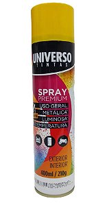 Tinta SPRAY USO Geral Amarelo Brilhante 400ML Universo