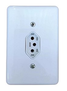 Tomada 2P+T Embutir C/PLACA 20A Branca Ilumi 20141