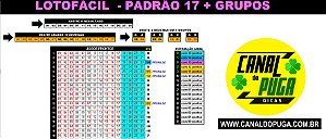 Planilha Lotofacil - Padrão de 17 Dezenas com Grupos