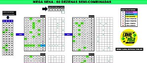Planilha Mega Sena - 60 Dezenas Semi Combinadas em 90 Jogos
