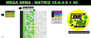 Planilha Mega Sena - Fechamento de 15 Dezenas 100% Quadra Se Acertar 5