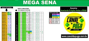 Planilha Mega Sena - Fechamento 60 Dezenas com Garantia de Sena em Duplas