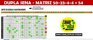 Planilha Dupla Sena - Redução de 50 pra 23 com 100% Quadra no Resultado