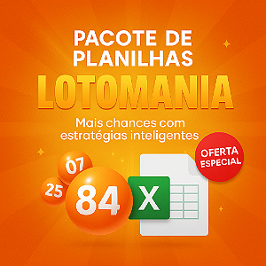 PACOTE COM 87 PLANILHAS LOTOMANIA