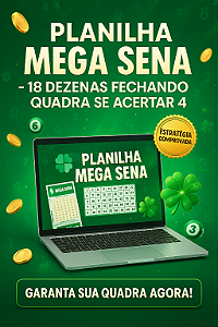 Planilha Mega Sena - 18 Dezenas Fechando Quadra Se Acertar 4