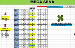 Planilha Mega Sena - Esquema Com 1 Dezena Fixa