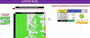 Planilha Lotofacil - Pra Começar Acertando Onze Pontos em Todo Sorteio