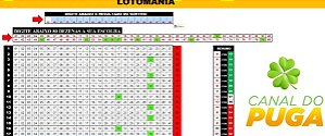 Planilha Lotomania - Esquema Para Errar 25 Dezenas