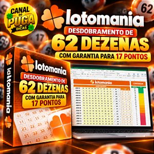 Planilha Lotomania | Desdobramento de 62 Dezenas com Garantia para 17 Pontos